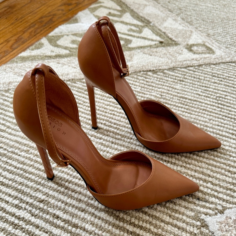 ASOS Brown Ankle Strap Heels